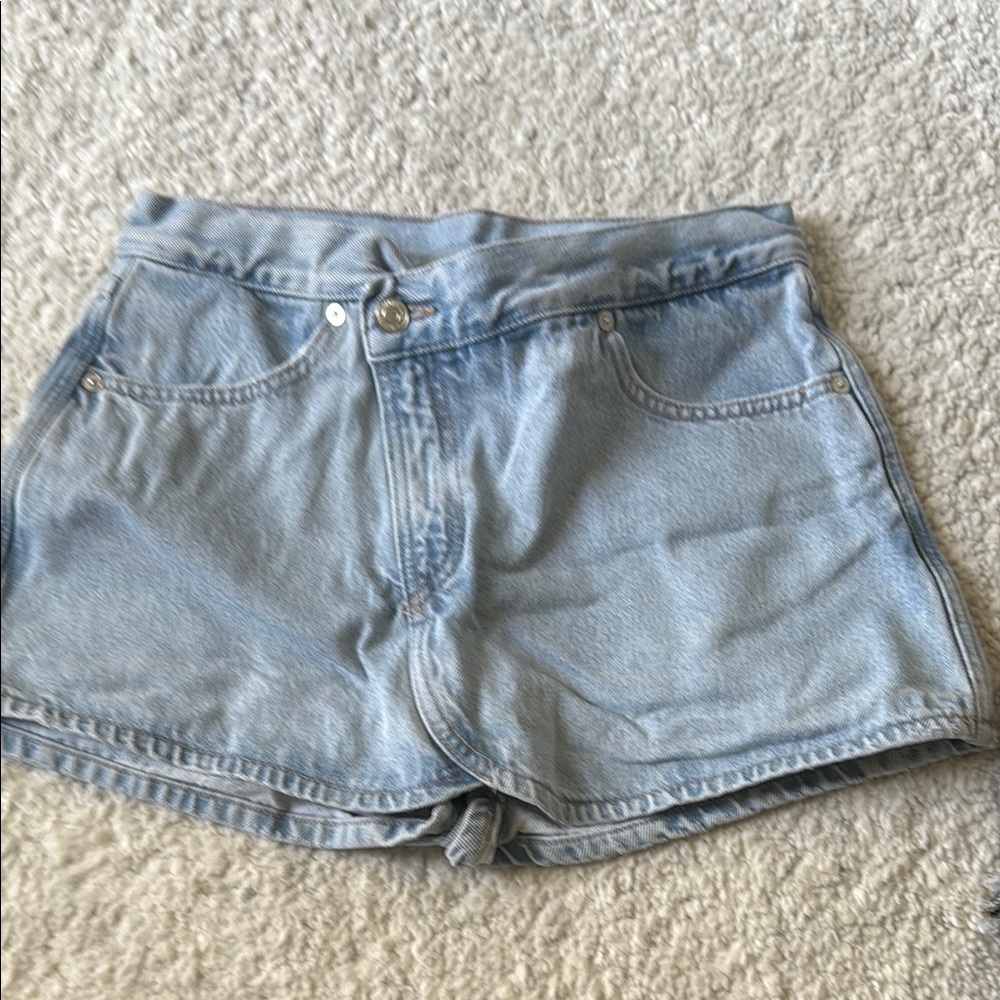 Zara Blue Skorts with Casual Denim Look